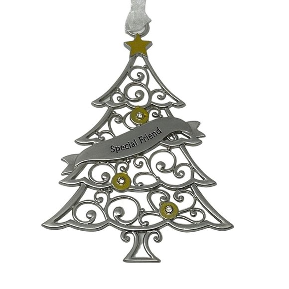 Ganz - Christmas Tree Ornament with‎ Engraved Banner (Zinc Metal) - Picture 1 of 5